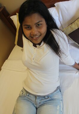 Cambodian cutie fine tunes her pussy to get fucked hard