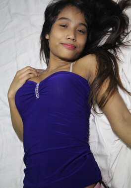 Filipina with a tight pussy showing off her wet opening