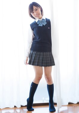 Cute Japanese schoolgirl likes to show off her perky tits