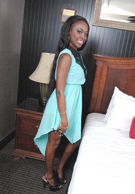 Petite black teen Ciara Rose pleases her Caucasian boyfriend