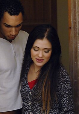 Brunette with nice tits is going to get ruined by 3 dudes