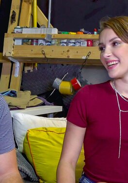 Teacher Sean Lawless takes Natalie Porkman from behind on the office table