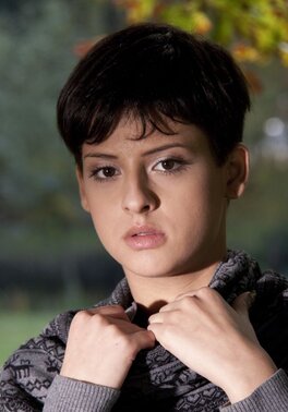 Coco de Mal goes topless in denim shorts in the woods