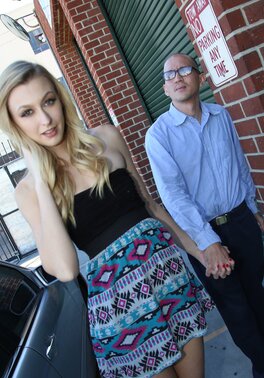 Thin blonde wife Alexa Grace has fun fucking a black bull to her cuckold's dismay