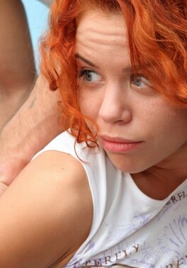 MMF fuck with a redheaded girl Cute Sunny, she fights hard