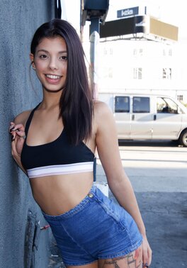 Gina Valentina offers her barely legal Latina cunt on every corner