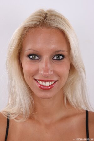 Slut with tan lines on tits and pussy easily spreads legs wearing no panties