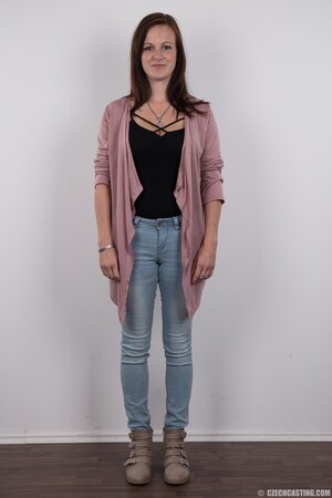 Photographer set the camera and took pics of model with natural melons