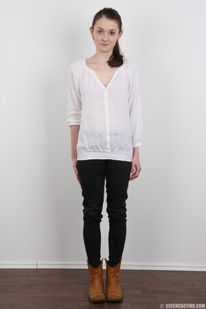 Vagina of skinny girl Eliska gets wet and she has to expose it at the photoshoot