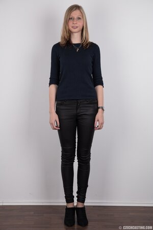 Love gets naked to black panties laying tiny boobs open but no snatch