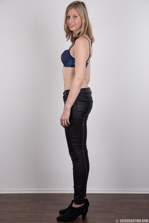 Love gets naked to black panties laying tiny boobs open but no snatch