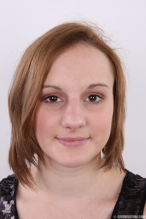 Czech girl Alexis Crystal gets naked exposing small boobies and shaved hole