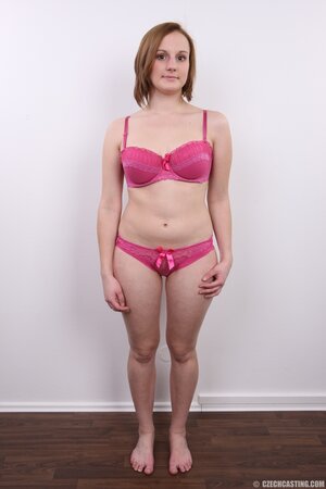 Czech girl Alexis Crystal gets naked exposing small boobies and shaved hole