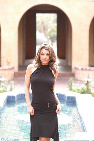 Girl flashes perfect tits in public and stretches wet pussy back at home