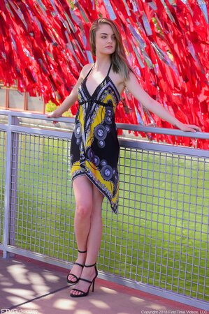 Photographer asks model to flash slit in the street and fist it in her bed