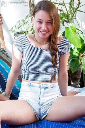 Pussylicking pictures of teen lezzy with braid and small-tittied blonde