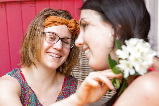 Nerdy girl gives friend flower and it's so sweet of her that deserves sex