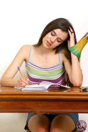 Teen Russian Ilina Valentine exposes her skinny body and penetrates vagina