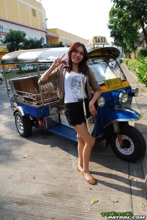 Asian slut strips in bed to get it on with another client on camera