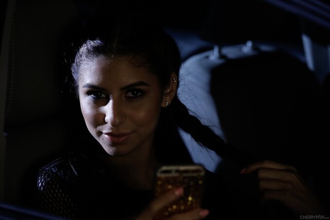 Lustful young brunette with pigtails picked up a guy and fucked him at home