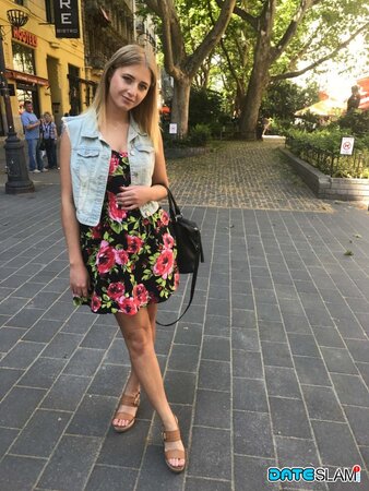 Young Ukrainian woman doesn't hesitate to take pics even with sperm on naked tits