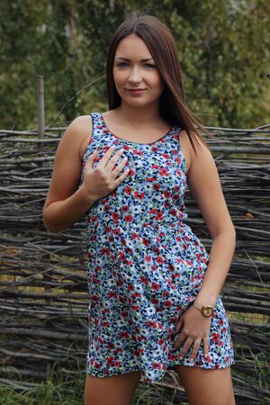 Instead of eating watermelon lovely teen poses naked in the fresh air