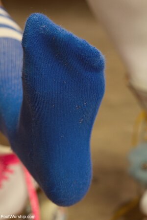 Petite foot-loving whores worship each other's toes for the slave-man to watch