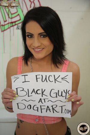 Hot brunette gets her mouth and ass drilled with BBC through the glory-hole