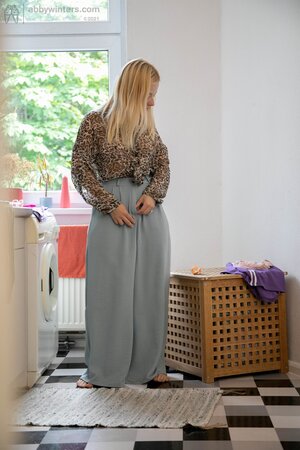 Tubby blonde bitch Bianca B is showing off for the camera too