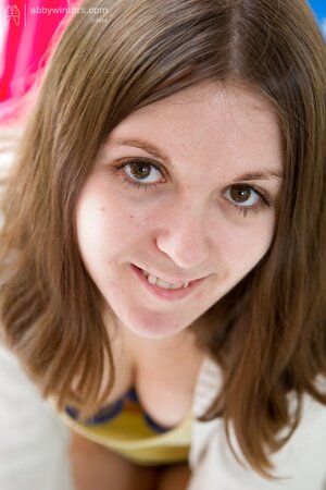 Blanca the brunette beauty shows her nipples and looks cute