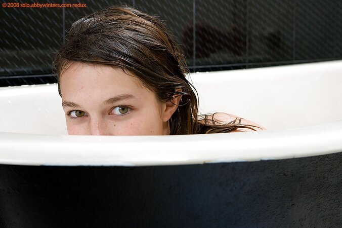 Small boobs babe Violeta showing her wet body for the cam