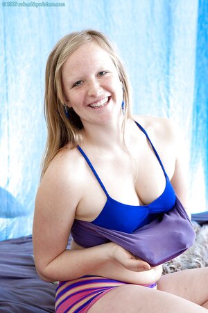 Blondie slinging her panties at the camera just to be playful