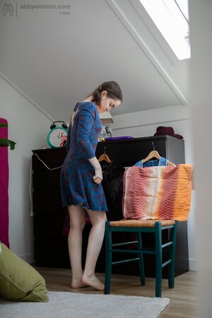 Brunette's hairy pussy is the real star of this gallery