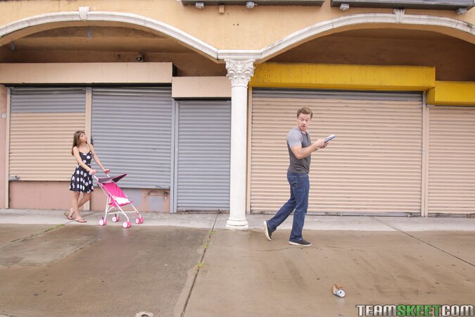 Dorky girl with cute bangs is going to get banged really hard