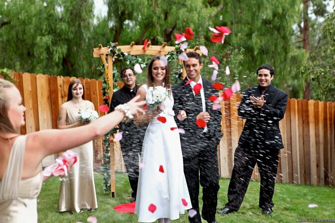 Ultimate hottie spends the honeymoon fucking and getting facialized