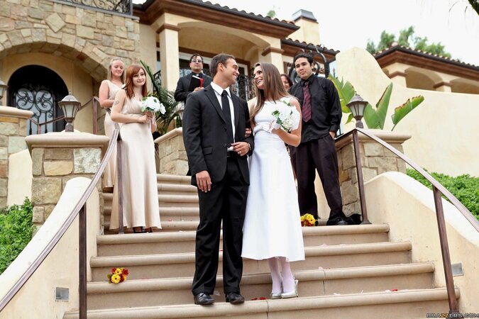 Ultimate hottie spends the honeymoon fucking and getting facialized