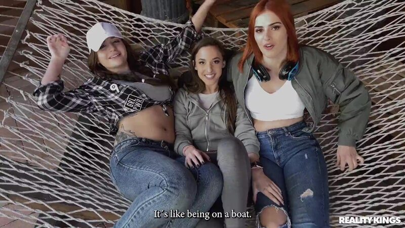 Redheaded girl leaves the picnic to suck and fuck a huge one