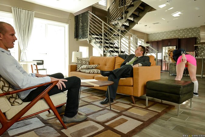 Aubrey Sinclair hiding from her stepdad while deepthroating