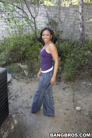 Cute black Anita Peida trespassing and gets her ass spanked