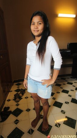 Cambodian cutie fine tunes her pussy to get fucked hard