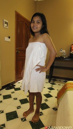 Cambodian cutie fine tunes her pussy to get fucked hard