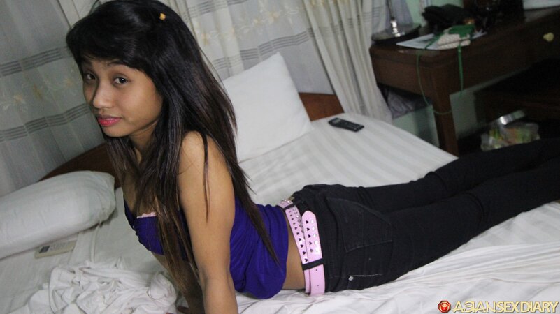 Filipina with a tight pussy showing off her wet opening