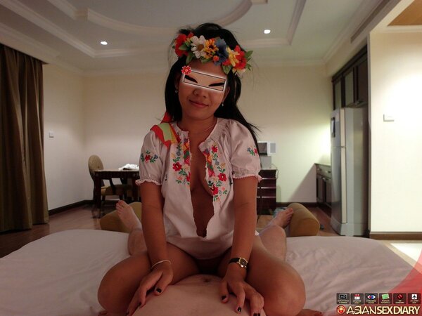 Unbelievable Asian fuck with a girl who wears a sexy crown