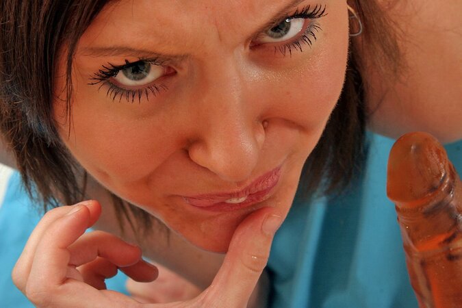 Lesbian nurse spanks and dildo fucks her sexy patient Amy