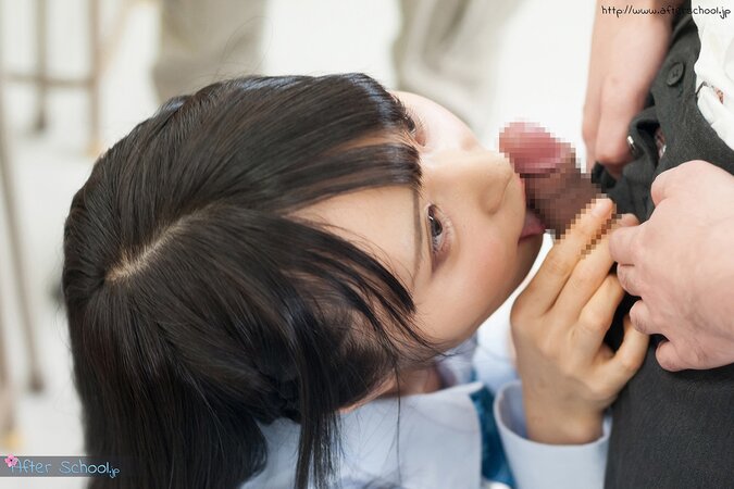 Charming Japanese teen sucks a school photographer's cock