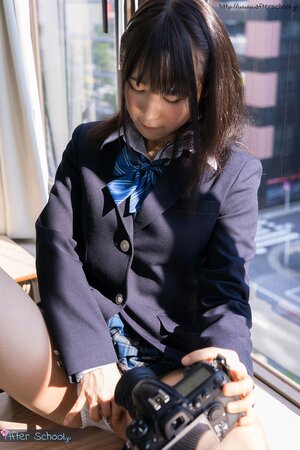 Bored schoolgirl spreads her legs to take pics of her tight pussy