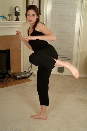 Josie has a hot body and she loves doing headstands as well