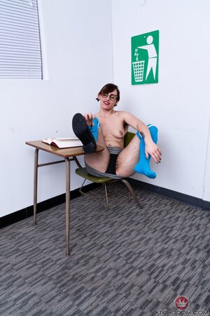 Hairiest fucking coed in the world shows all there is to show