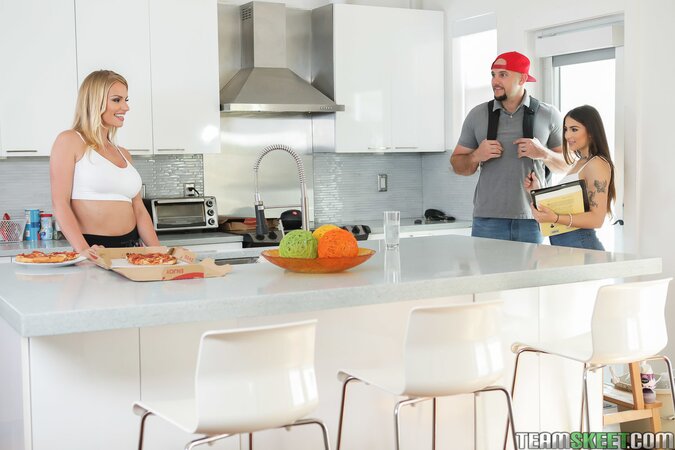 Zealous threesome with a stepmom who does not want to share