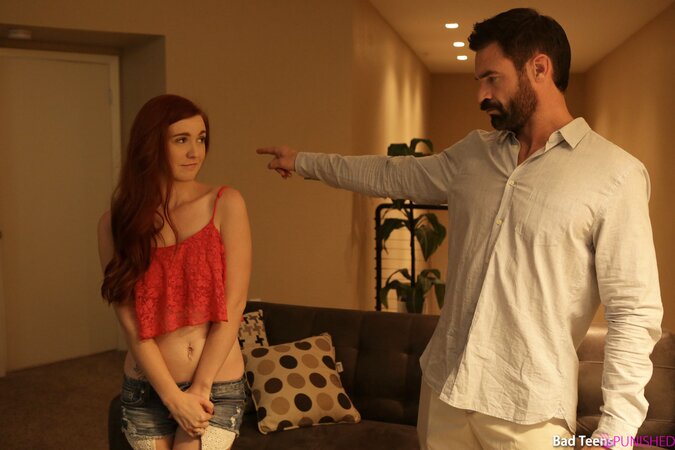 Shy teen has no choice but to deepthroat a fat cock before sex